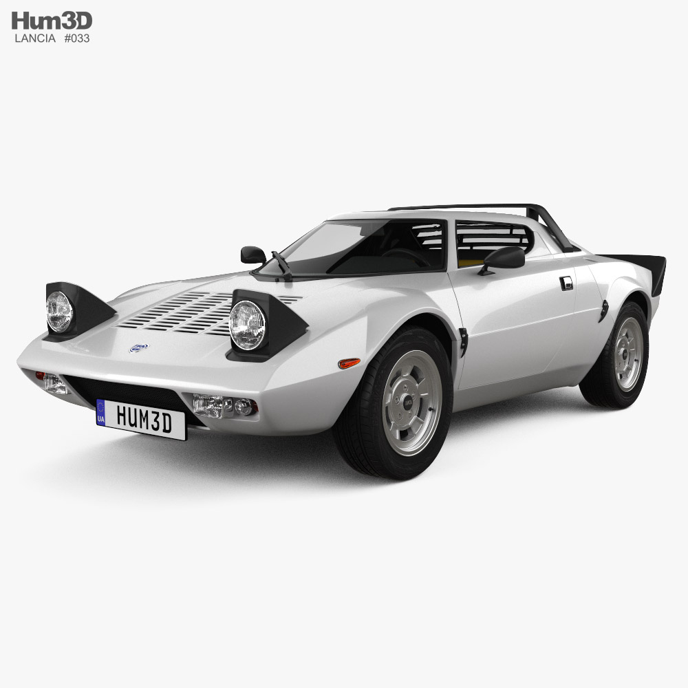 Lancia Stratos with HQ interior 1974 3D model