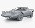 Lancia Stratos з детальним інтер'єром 1974 3D модель clay render