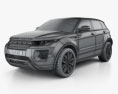 Land Rover Range Rover Evoque 2012 3D 모델  wire render