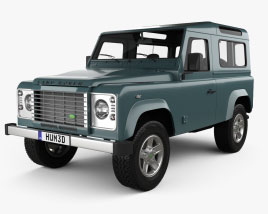 3D model of Land Rover Defender 90 Station Wagon 2014