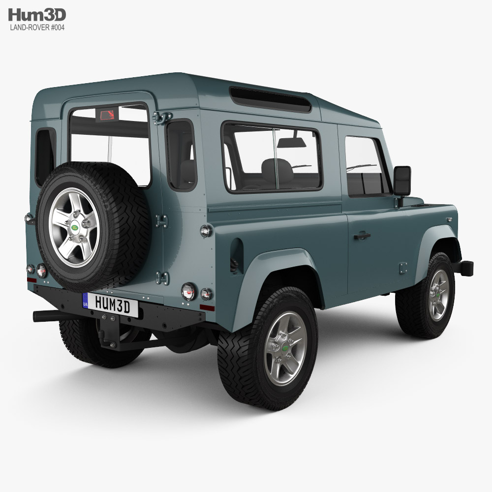 Land Rover Defender 90 旅行車 2011 3D模型 后视图