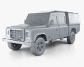 Land Rover Defender 130 High Capacity 双人驾驶室 PickUp 2011 3D模型 clay render