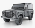 Land Rover Defender 90 hardtop 2014 3D模型 wire render