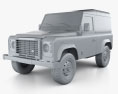 Land Rover Defender 90 hardtop 2014 3D模型 clay render