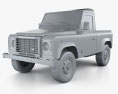 Land Rover Defender 90 pickup 2014 3D模型 clay render
