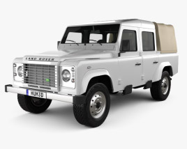 3D model of Land Rover Defender 110 Double Cab pickup 2014