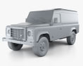 Land Rover Defender 110 hardtop 2014 3D模型 clay render