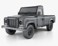 Land Rover Defender 110 pickup 2014 3D模型 wire render