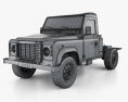 Land Rover Defender 110 Chassis Cab 2014 3D模型 wire render