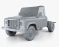 Land Rover Defender 110 Chassis Cab 2014 3d model clay render