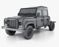 Land Rover Defender 130 Double Cab Chassis 2014 3d model wire render