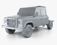 Land Rover Defender 130 Double Cab Chassis 2014 3d model clay render