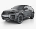 Land Rover Range Rover Evoque 3-Türer 2015 3D-Modell wire render