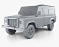 Land Rover Defender 110 Station Wagon with HQ interior 2014 3d model clay render
