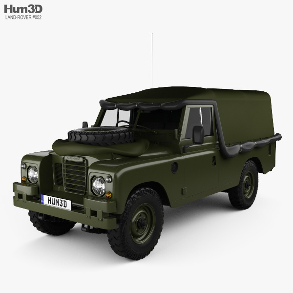 Land Rover Series III LWB Military FFR avec Intérieur 1985 Modèle 3D