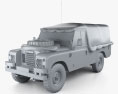 Land Rover Series III LWB Military FFR with HQ interior 1985 3d model clay render
