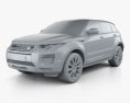 Land Rover Range Rover Evoque SE 5-door with HQ interior 2018 3d model clay render