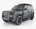 Land Rover Defender 110 Explorer Pack 2022 3D模型 wire render