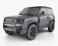 Land Rover Defender 90 2022 3d model wire render