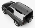 Land Rover Defender 90 hardtop 2022 3D模型 顶视图