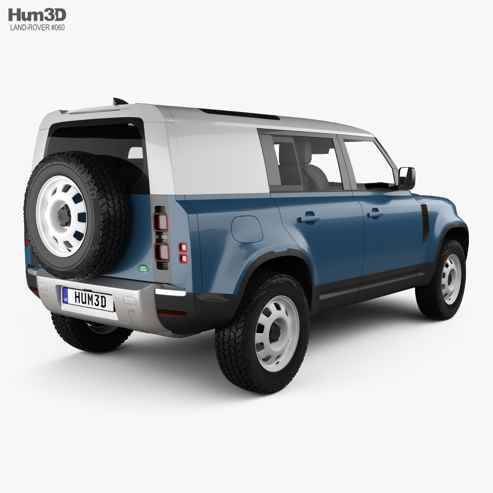 Land Rover Defender 110 hardtop 2022 3d model back view