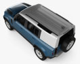 Land Rover Defender 110 hardtop 2022 3D模型 顶视图