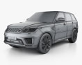 Land Rover Range Rover Sport P400e Autobiography 2022 3D模型 wire render