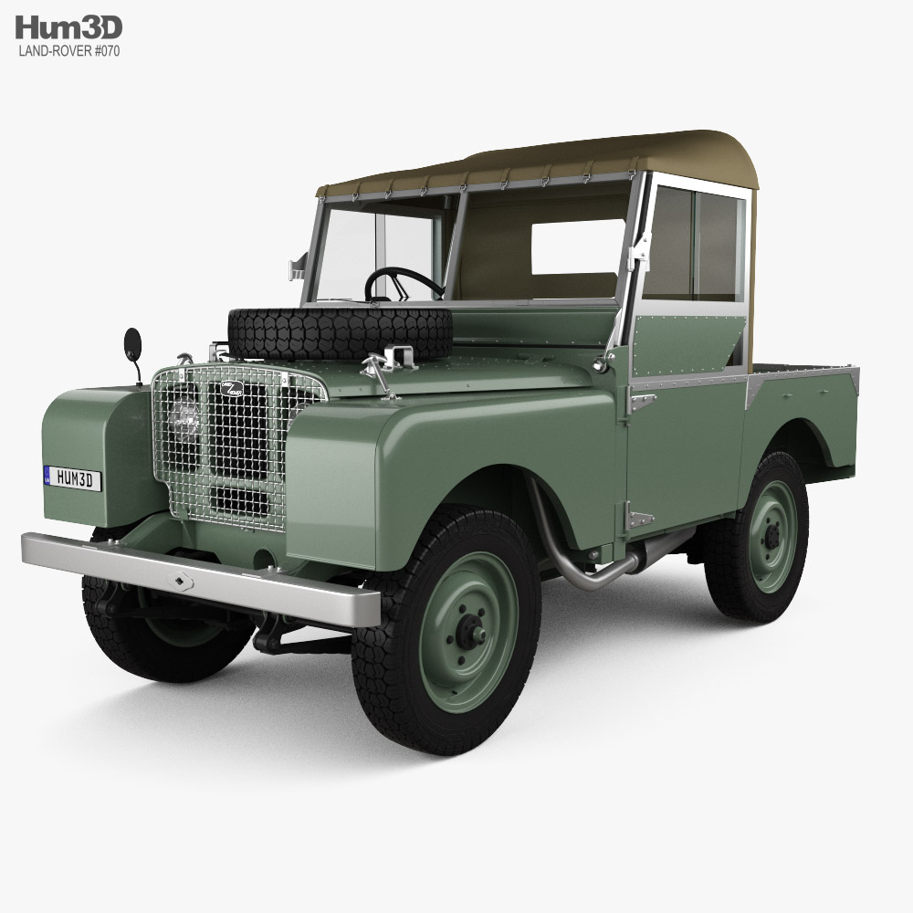 Land Rover Series I 80 Soft Top with HQ interior and engine 1953 3D model