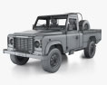 Land Rover Defender 110 PickUp with HQ interior 2011 3d model wire render