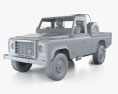 Land Rover Defender 110 PickUp with HQ interior 2011 3d model clay render