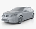 Lexus CT 200h 2013 Modello 3D clay render