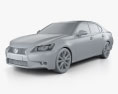Lexus GS 2014 Modèle 3d clay render