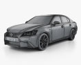 Lexus GS F Sport hybrid (L10) 2015 3d model wire render
