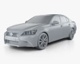 Lexus GS F Sport hybrid (L10) 2015 3d model clay render