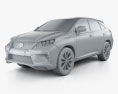 Lexus RX F Sport hybrid (AL10) 2015 3d model clay render