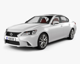 Lexus GS F Sport hybrid (L10) with HQ interior 2015 3D model