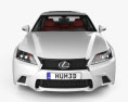 Lexus GS F Sport hybrid (L10) with HQ interior 2015 3d model front view