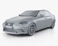 Lexus IS F Sport (XE30) 2016 3d model clay render