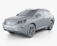 Lexus RX 2015 3d model clay render