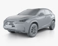 Lexus NX hybrid 2017 3d model clay render