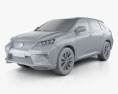 Lexus RX F sport hybrid 2015 3d model clay render