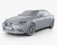 Lexus IS (XE30) with HQ interior 2016 3d model clay render