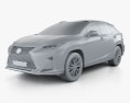 Lexus RX F Sport 2019 3d model clay render