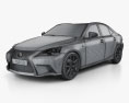 Lexus IS (XE30) F Sport with HQ interior 2016 3d model wire render