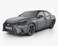 Lexus GS hybrid 2018 3d model wire render