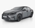 Lexus ES 2016 3D 모델  wire render