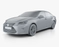 Lexus ES 2016 3D 모델  clay render