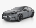 Lexus ES hybrid 2016 3d model wire render