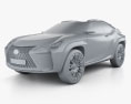 Lexus UX Concept 2017 Modello 3D clay render