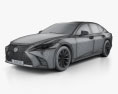 Lexus LS 2020 3d model wire render